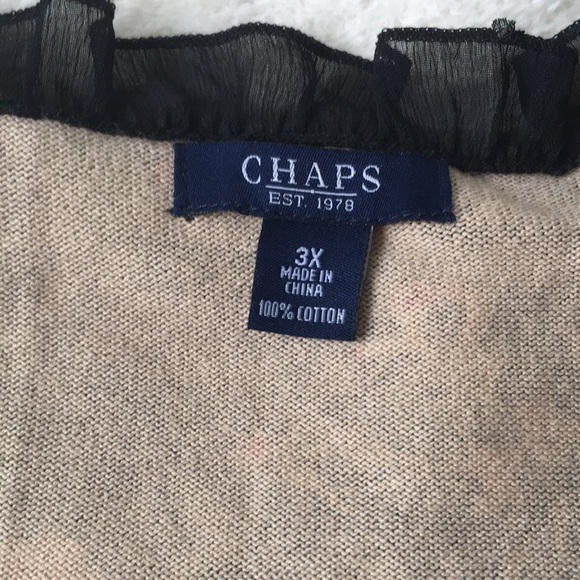 CHAPS 3X Cotton Rose Pattern Sweater with Embellished Neckline🌹 - Picture 4 of 9